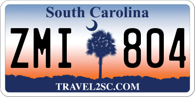 SC license plate ZMI804