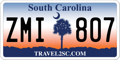 SC license plate ZMI807