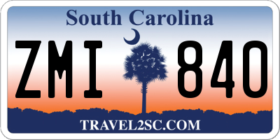 SC license plate ZMI840