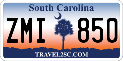SC license plate ZMI850