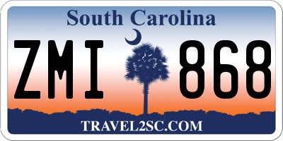 SC license plate ZMI868