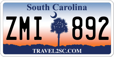 SC license plate ZMI892