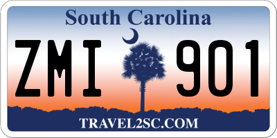 SC license plate ZMI901