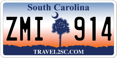 SC license plate ZMI914