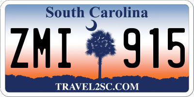 SC license plate ZMI915