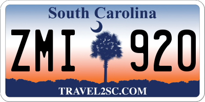 SC license plate ZMI920