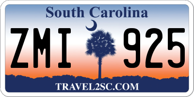 SC license plate ZMI925