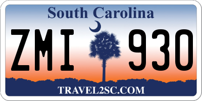 SC license plate ZMI930