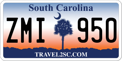 SC license plate ZMI950