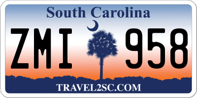 SC license plate ZMI958