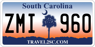 SC license plate ZMI960