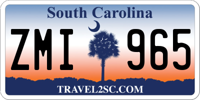 SC license plate ZMI965