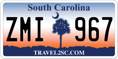 SC license plate ZMI967