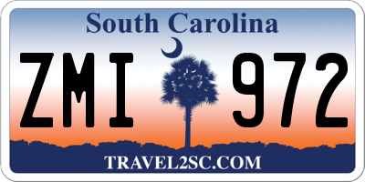 SC license plate ZMI972