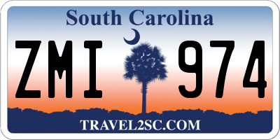 SC license plate ZMI974