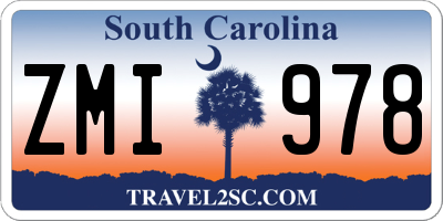 SC license plate ZMI978