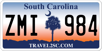SC license plate ZMI984