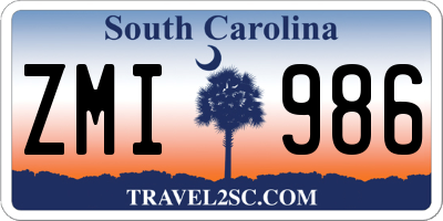 SC license plate ZMI986