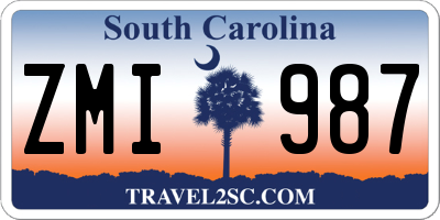 SC license plate ZMI987