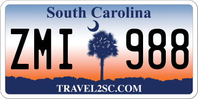 SC license plate ZMI988