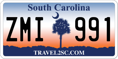 SC license plate ZMI991