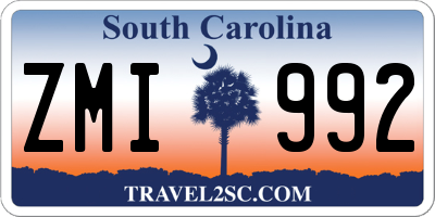 SC license plate ZMI992