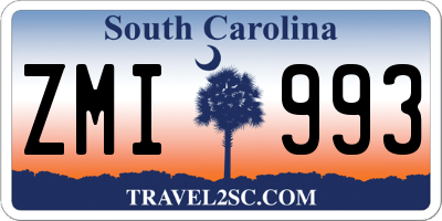 SC license plate ZMI993