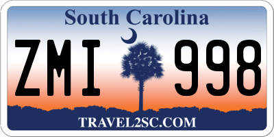 SC license plate ZMI998