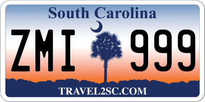 SC license plate ZMI999