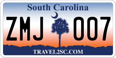 SC license plate ZMJ007