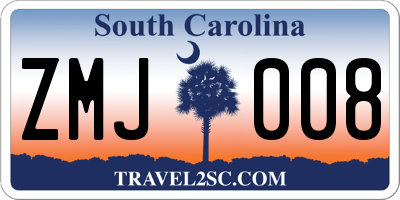 SC license plate ZMJ008