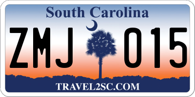 SC license plate ZMJ015