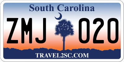 SC license plate ZMJ020