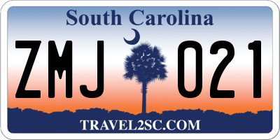 SC license plate ZMJ021