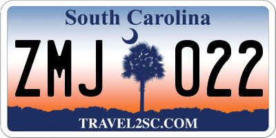 SC license plate ZMJ022