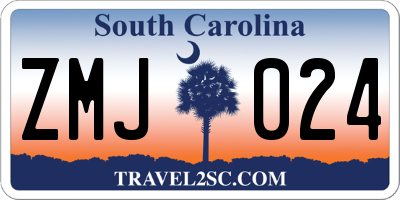 SC license plate ZMJ024
