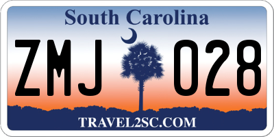 SC license plate ZMJ028