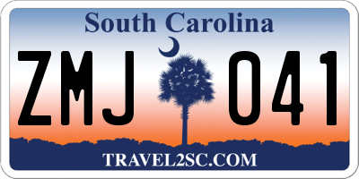 SC license plate ZMJ041