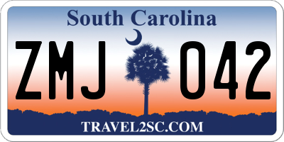 SC license plate ZMJ042