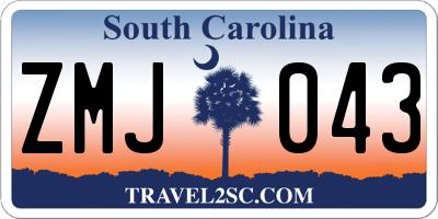 SC license plate ZMJ043