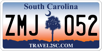 SC license plate ZMJ052