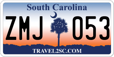 SC license plate ZMJ053