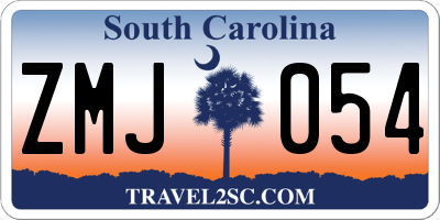 SC license plate ZMJ054