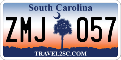 SC license plate ZMJ057