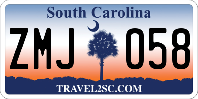 SC license plate ZMJ058