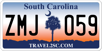 SC license plate ZMJ059
