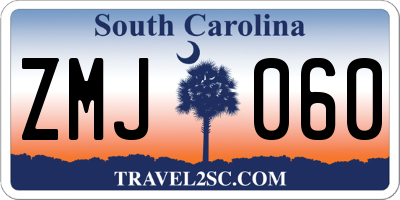 SC license plate ZMJ060