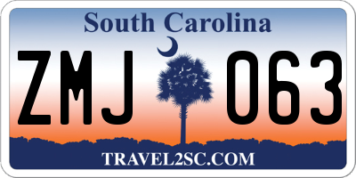 SC license plate ZMJ063