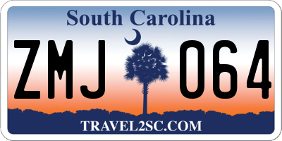 SC license plate ZMJ064