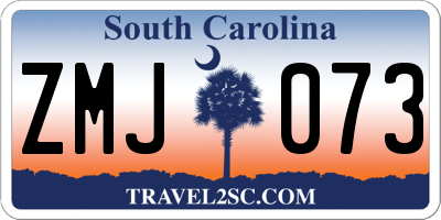 SC license plate ZMJ073